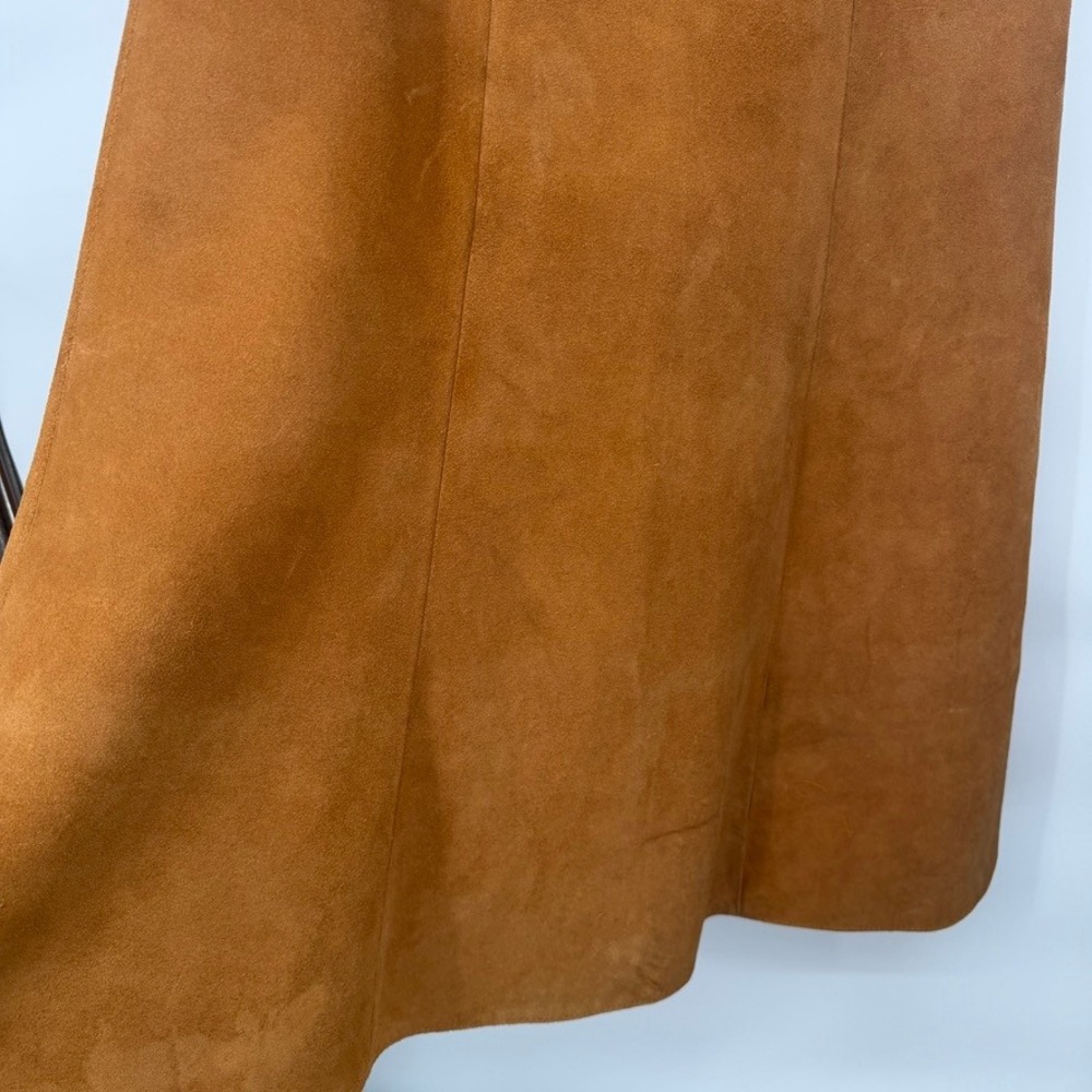 Avon Fashions VTG Suede 100% Leather Flare Maxi Skirt Western Boho Size 7/8 - Picture 5 of 14